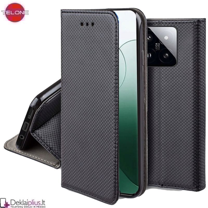 Telone atverčiamas dėklas - juodas (Xiaomi 17) Telone atverčiamas dėklas - juodas (Xiaomi 17)